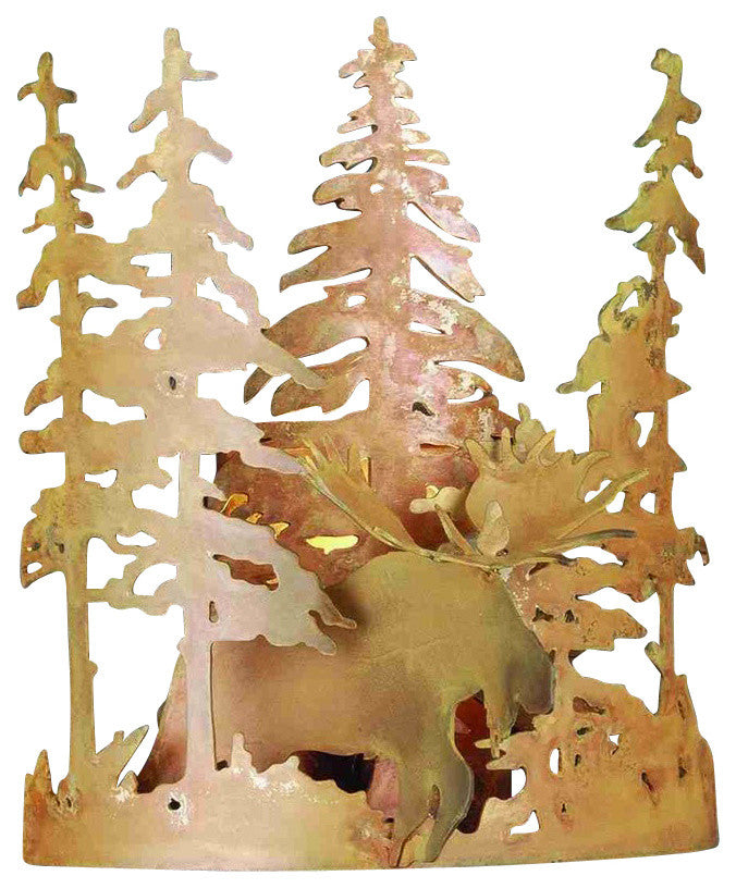 11"W Moose Through The Trees Wall Sconce