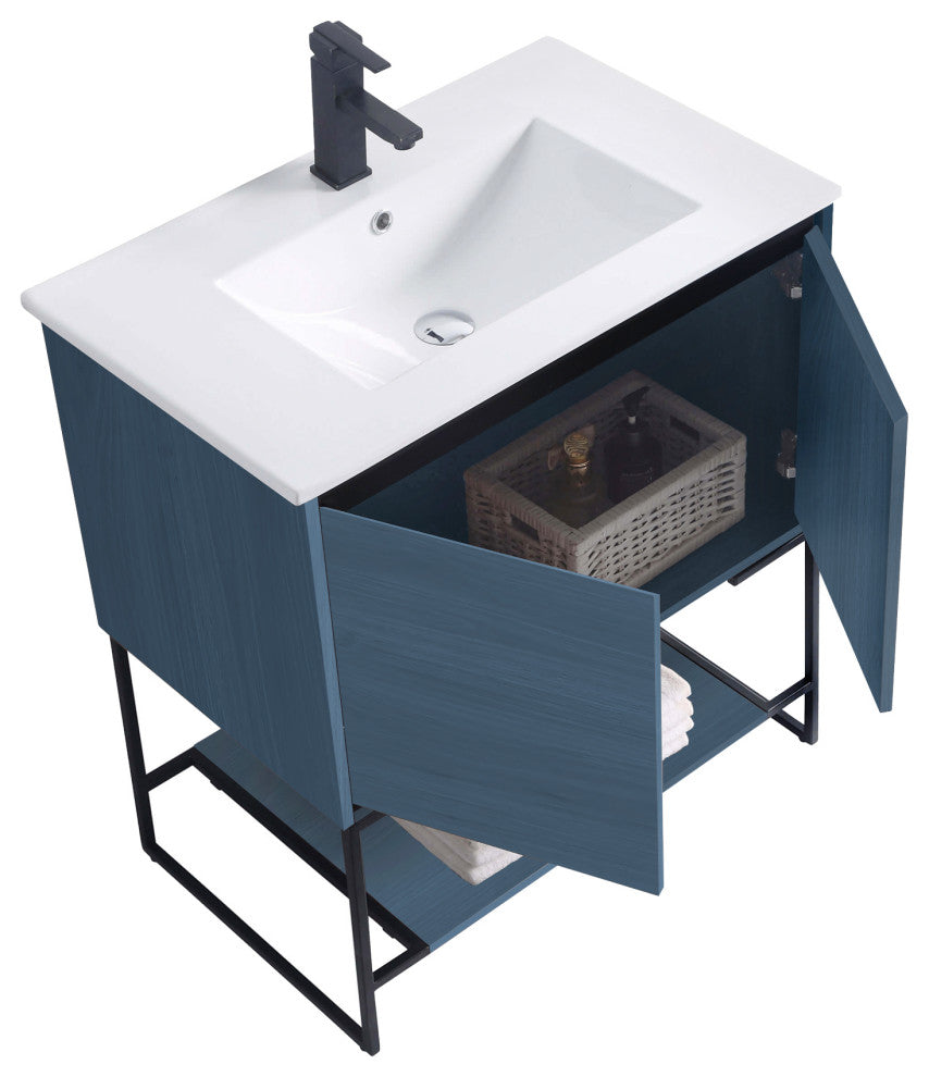 Urbania Vanity Set, Navy Blue, 30", Single Sink