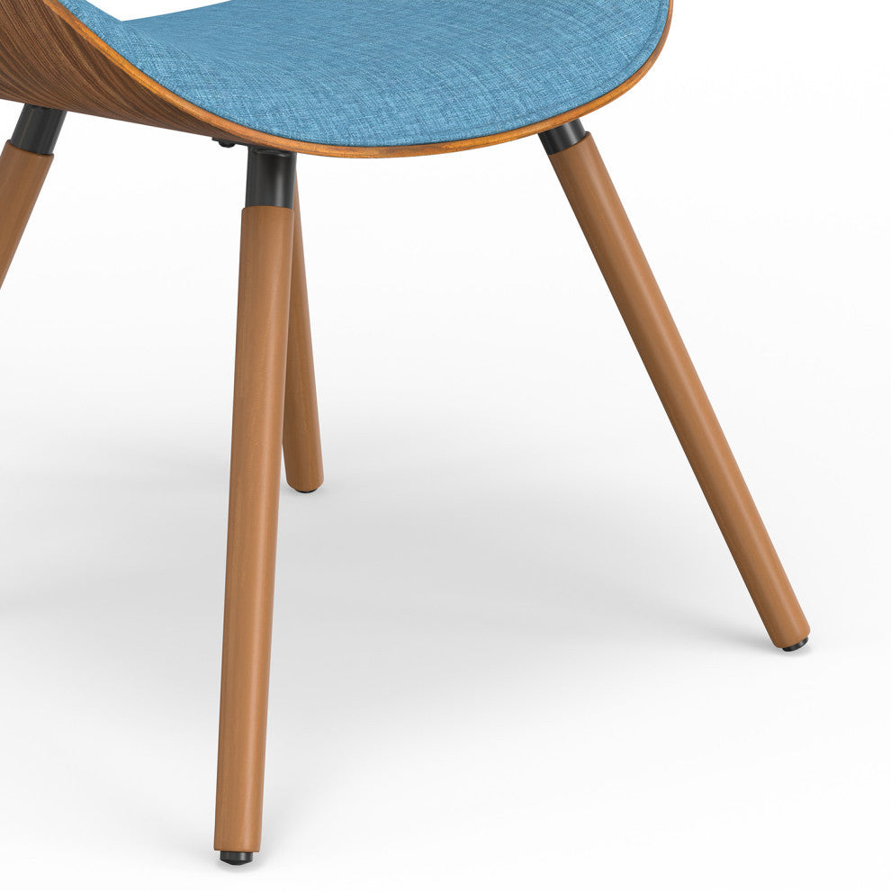 Marana Dining Chair in Blue Linen Look Fabric