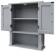 Wooden Bathroom Wall Cabinet Open Shelf Grey
