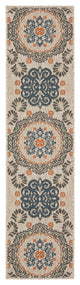 2' X 8' Blue and Gray Moroccan Indoor Outdoor Area Rug