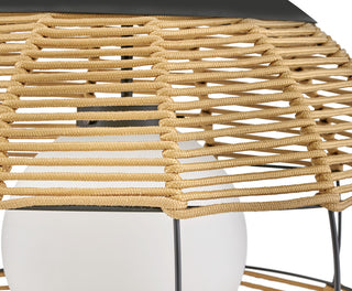 Hinkley Maddox 24.25" Outdoor Large Bohemian Orb Pendant, Black + Natural Nylon