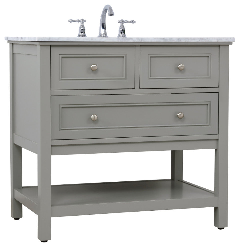Matilda 36" Single Bathroom Vanity Set, Gray