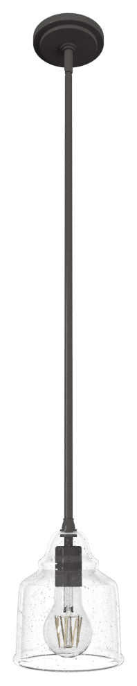 Hunter 6" Dunshire Noble Bronze, Seeded Glass 1 Light Bell Pendant Ceiling