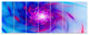 Turquoise Whirlpool Fractal Spirals, Abstract Art on Canvas, 83"x32", 7 Panels