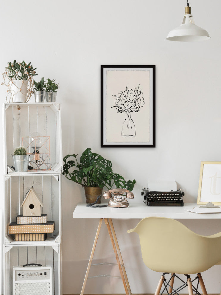 "Vase of Flowers" Framed Painting Print, 30x45