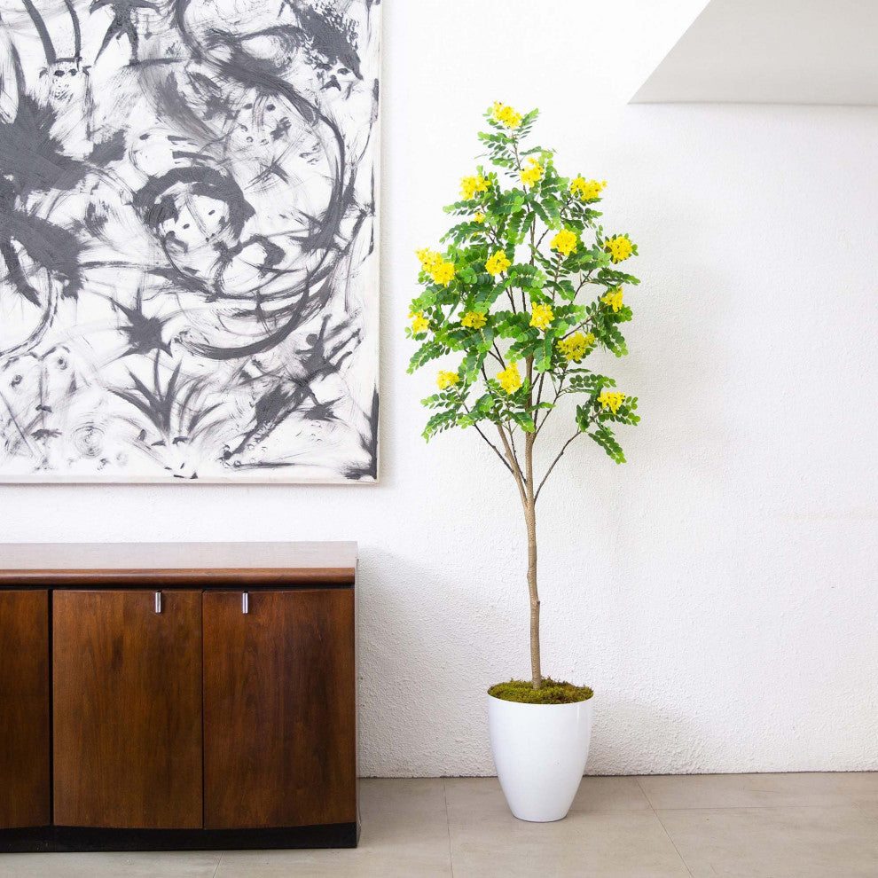 6ft. Artificial Flowering Citrus Tree With Real Touch Leaves