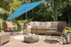 9' Round Push Tilt Market Umbrella, Grey Frame, Sunbrella, Capri