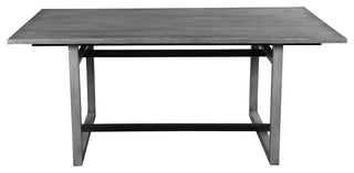 72" Dining Table Rectangular Mango Wood Top Metal Interlocked Base Brown Gray