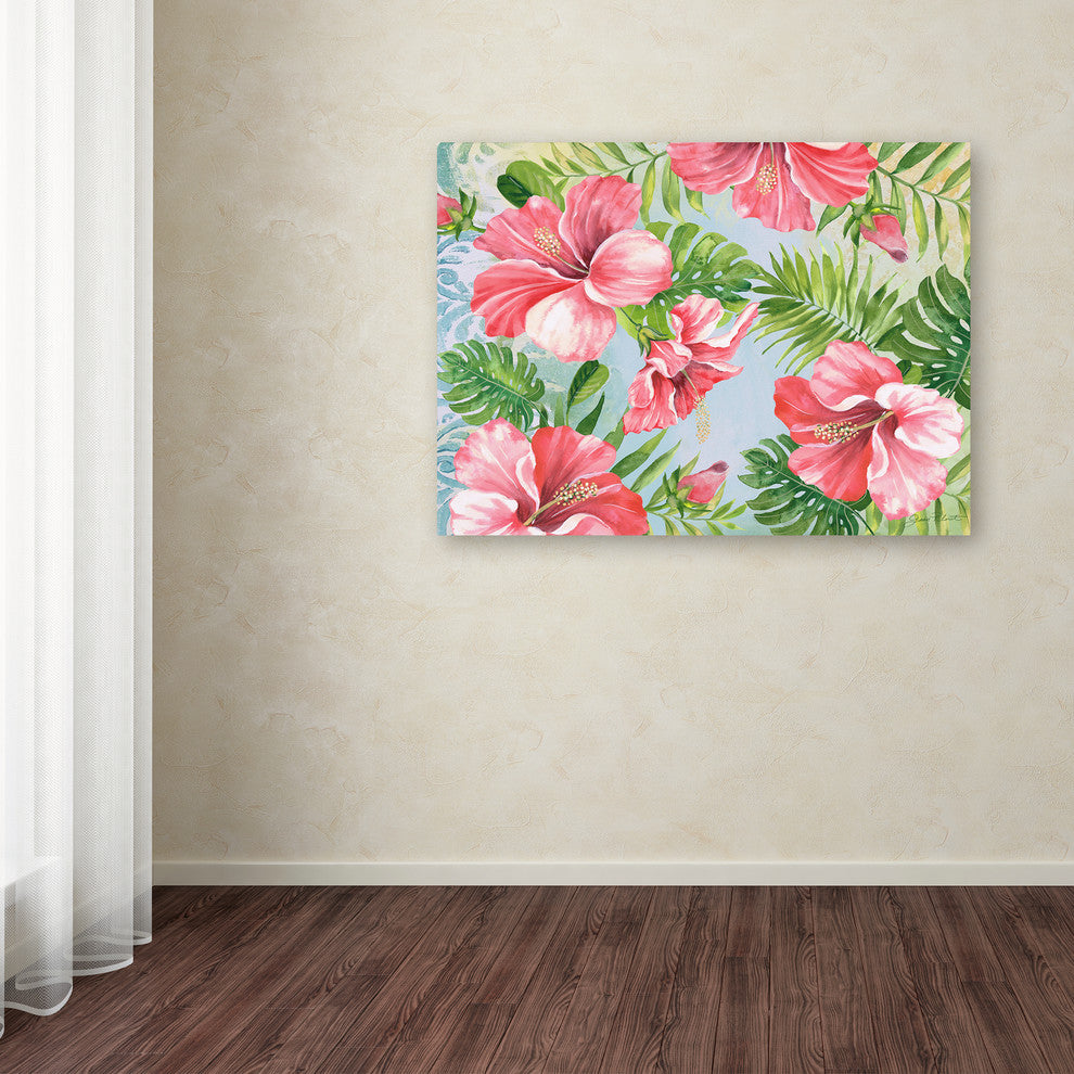 Jean Plout ''Hibiscus Paradise 1'' Canvas Art, 19x14