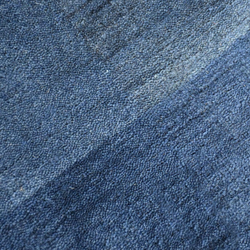 HAND KNOTTED LOOM WOOL ECO-FRIENDLY AREA RUGS-Rectangle,Blue,Contemporary, [Square] 8'x8'