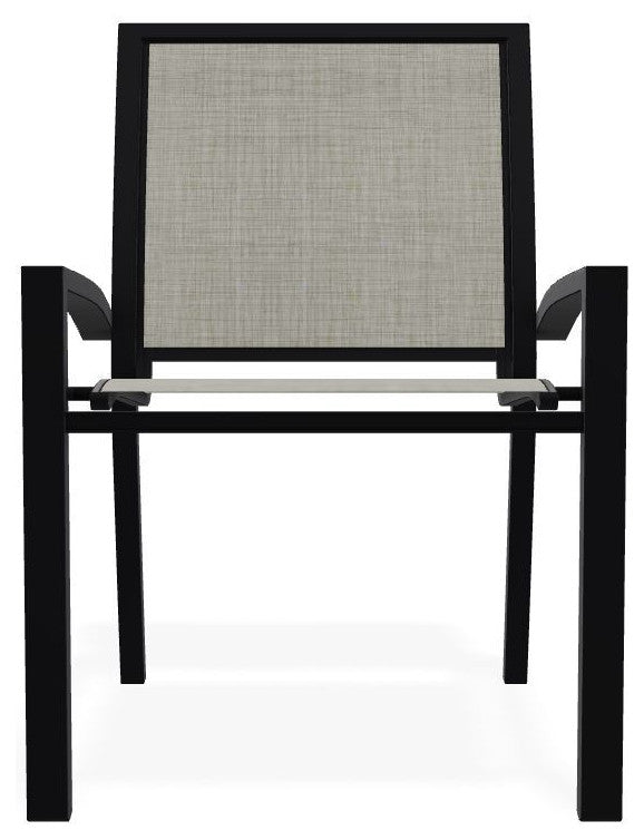 Kendall Sling Stackable Outdoor Dining Chair, Ella/Black