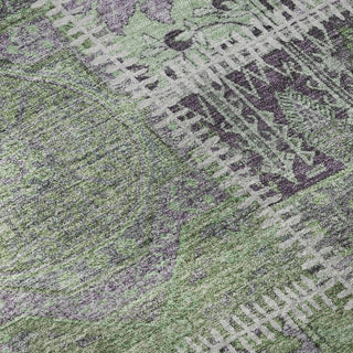 Premium Machine Washable Mayfield AMF635 Green 8' x 10' Rug