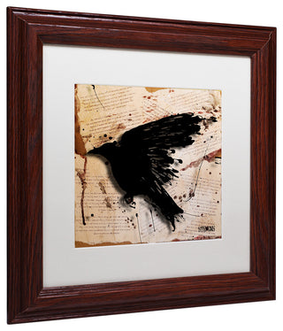'The Raven 3' Matted Framed Canvas Art by Roderick Stevens