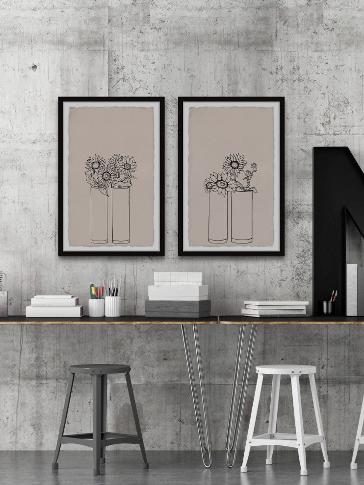 Clear Round Vases Diptych, Set of 2, 30x45 Panels