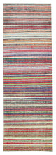 Rug N Carpet - Hand-knotted Turkish 3' 9" x 11' 5" Vintage Runner Kilim Rug