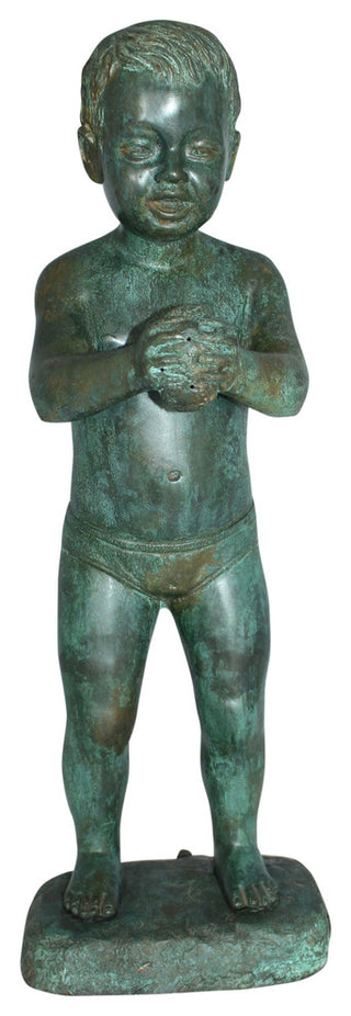Boy with Sponge Bronze Statue -  Size: 8"L x 9"W x 22"H.