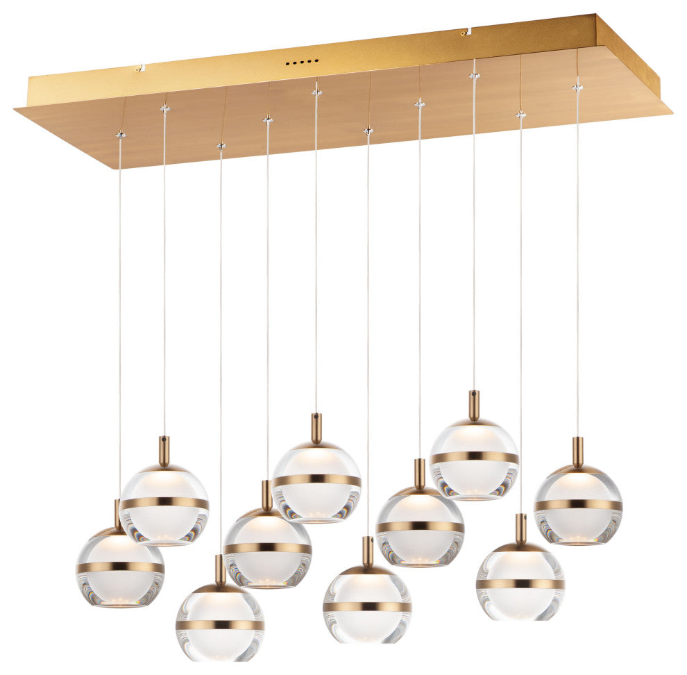 ET2 E24599-93 Swank 10 Light 32"W LED Suspension Linear Pendant - Natural Aged