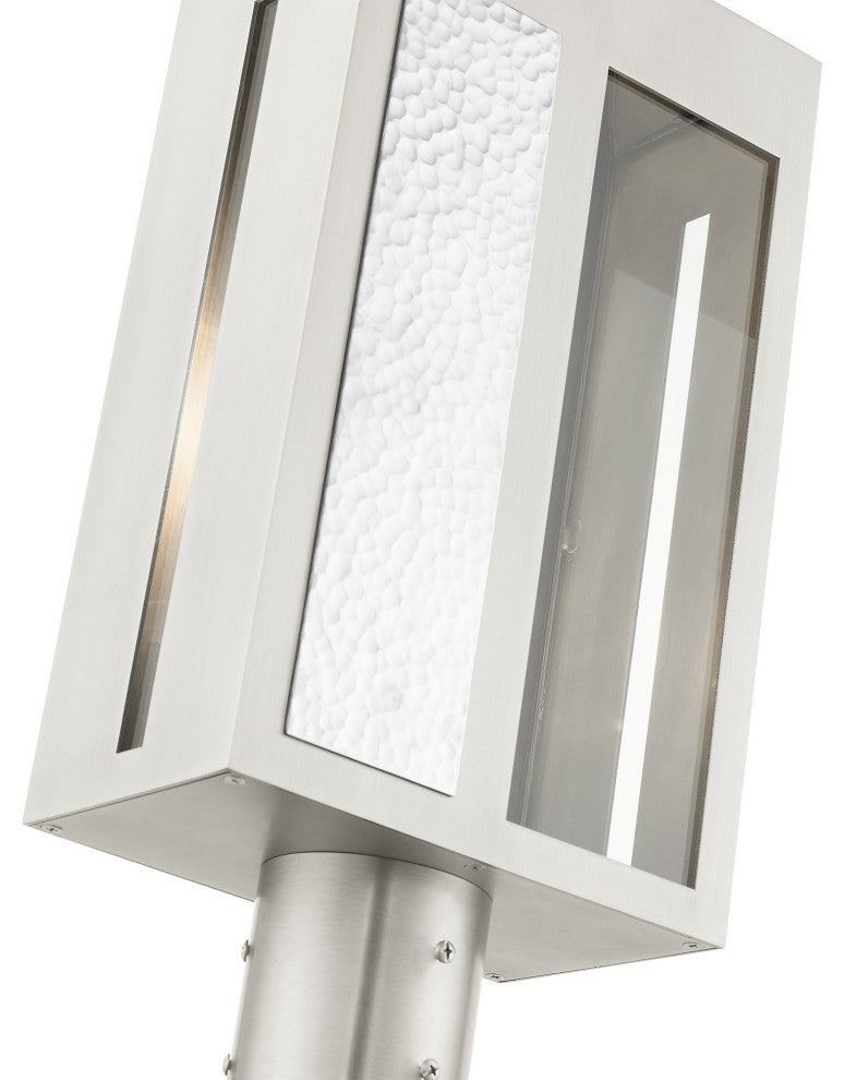 Brushed Nickel Contemporary, Nautical, Sophisticated Outdoor Post Top Lantern