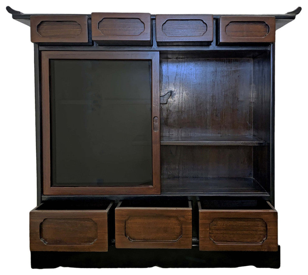 Japanese Wooden Curio Cabinet