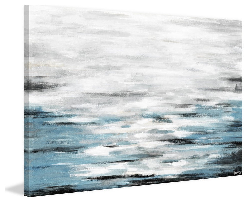 "Reflective Sea" Painting Print on Wrapped Canvas, 12"x8"