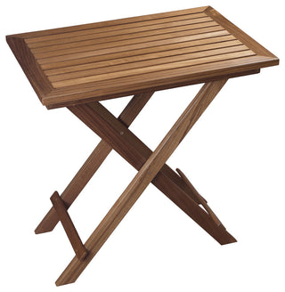 28" Brown Solid Wood Folding Outdoor Side Table