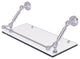 Dottingham 18" Floating Glass Shelf with Gallery Rail, Satin Chrome