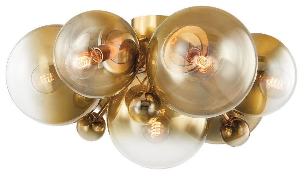 Corbett Lighting 427-07 Kyoto 7 Light 28"W Flush Mount Ceiling - Vintage