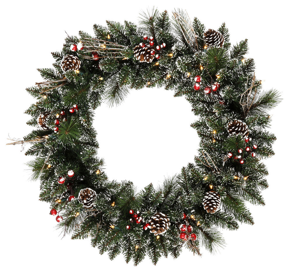 Vickerman 30" Snow Tip /Berry LED 50WmWht