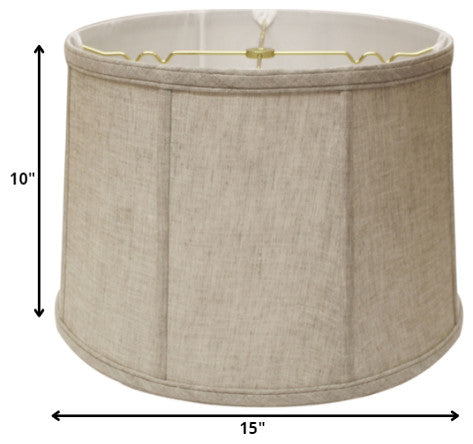 15" Cream Throwback Drum Linen Lampshade