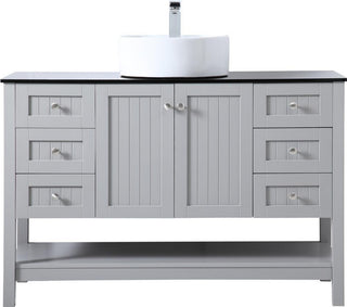 48" Gray Tempered Glass Vanity