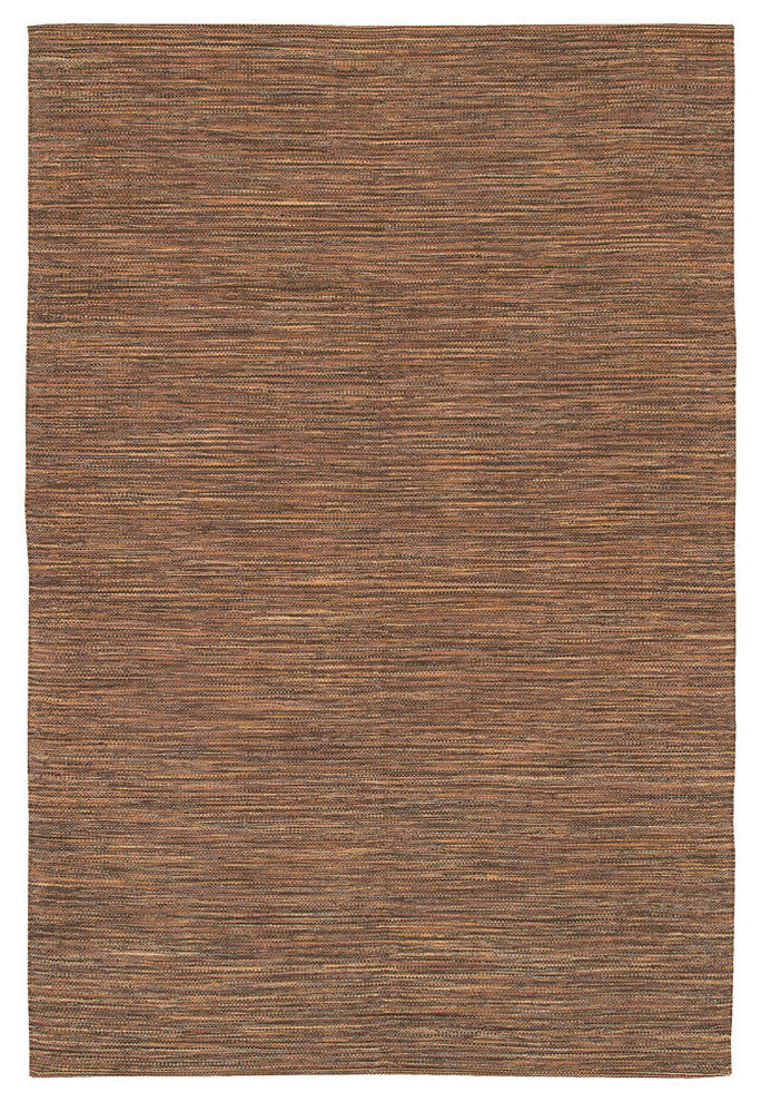 India Contemporary Area Rug, Brown, 5'x7'6" Rectangle