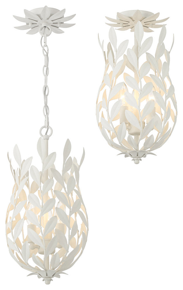 Crystorama Lighting Group 563_CEILING Broche 3 Light 10"W - Matte White