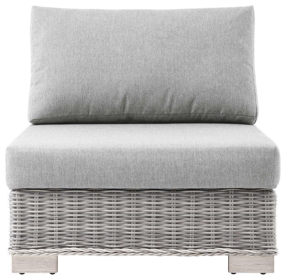 Lounge Chair, Rattan, Wicker, Gray, Modern, Outdoor Patio Balcony Garden