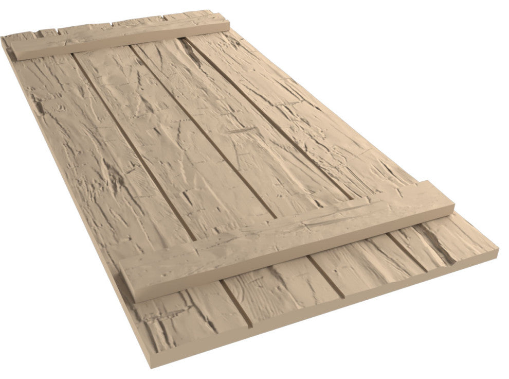 Rustic 4 Board Joined B-N-B Faux Wood Shutters, Hand Hewn, 22x32"
