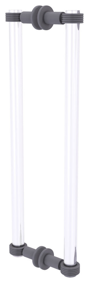 Clearview 18" Back to Back Groovy Accent Shower Door Pull, Matte Gray