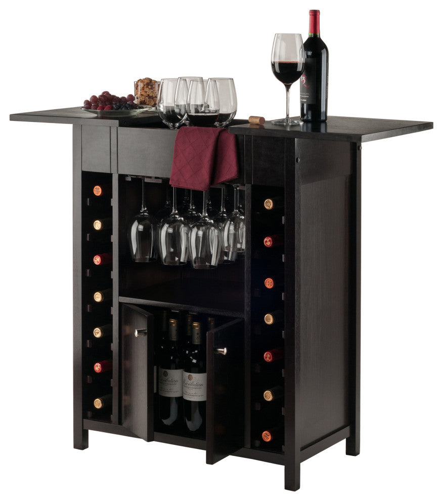 Yukon Wine Cabinet, Expandable Top, Espresso
