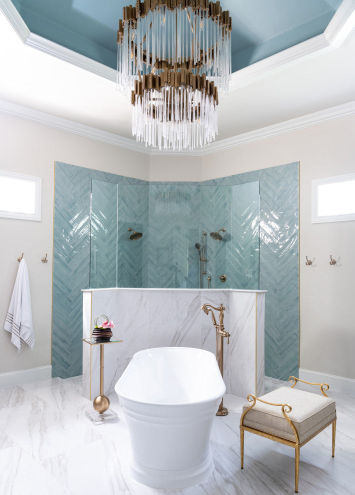 Matrix 14 Light Chandelier, Havana Gold