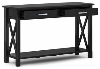 Kitchener Solid Wood 47" Contemporary Console Sofa Table, Black