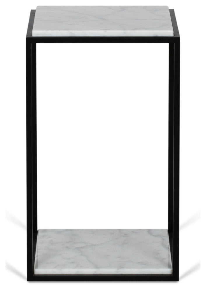 Forrest Marble Table, White Marble / Black