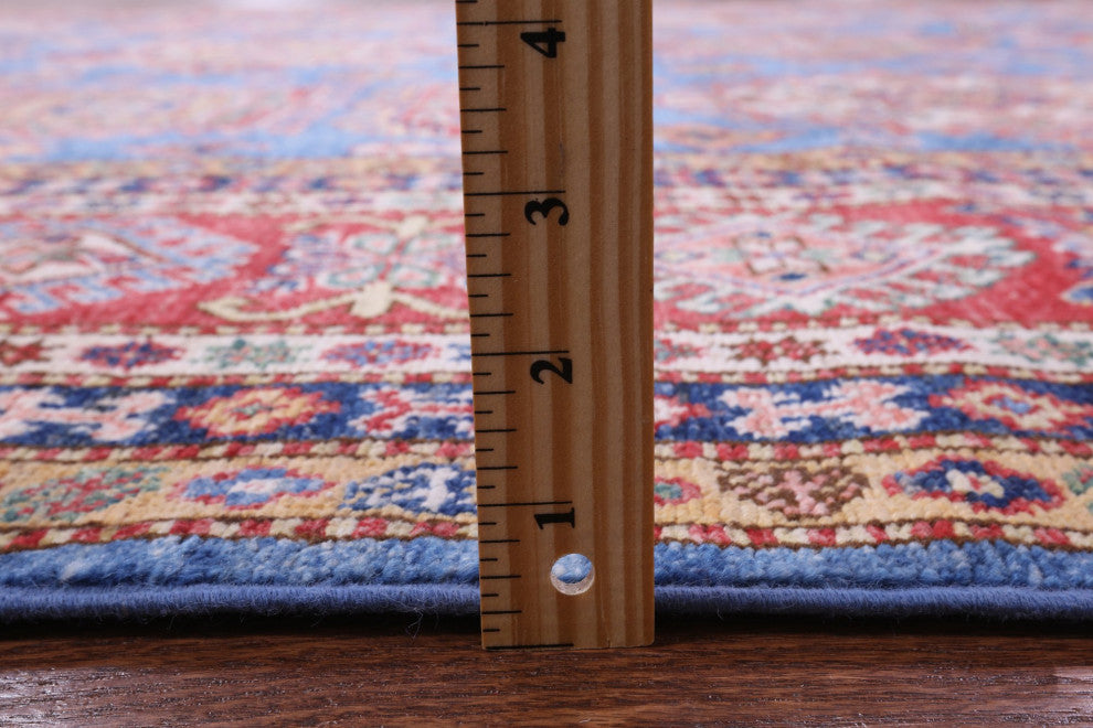 8' 10" X 12' 5" Geometric Super Kazak Handmade Wool Rug Q9525