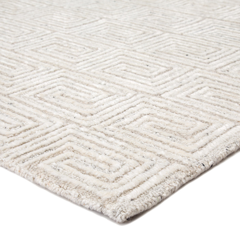 Jaipur Living Harkness Handmade Geometric White/Gray Area Rug, 5'x8'