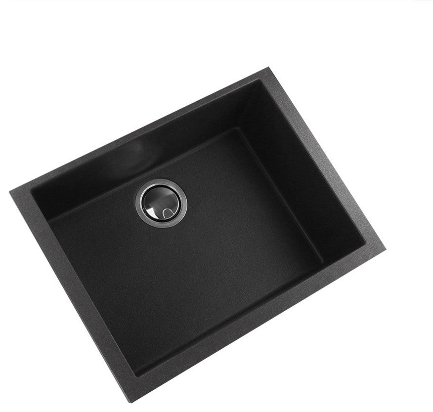Nantucket Sinks Small Single Bowl Undermount Granite Composite, Black