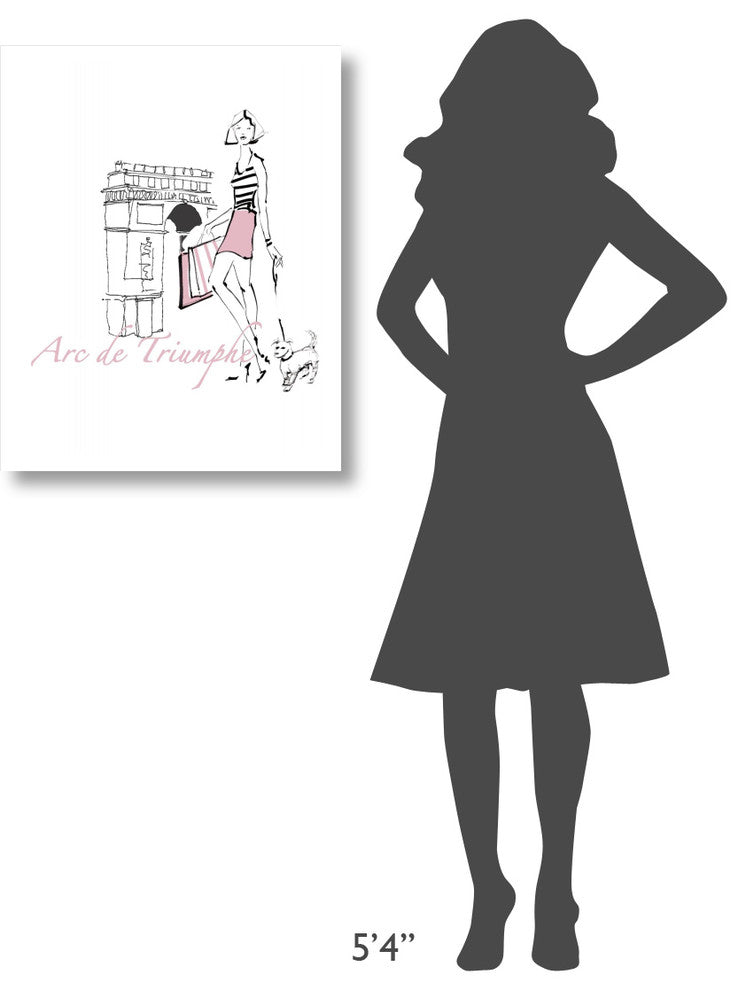 "French Chic II Pink on White" Digital Paper Print by Avery Tillmon, 24"x30"