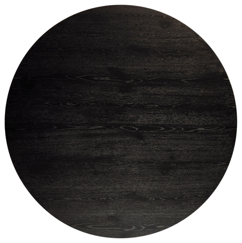 Cove Round 47" Dining Table, Vintage Black, Natural