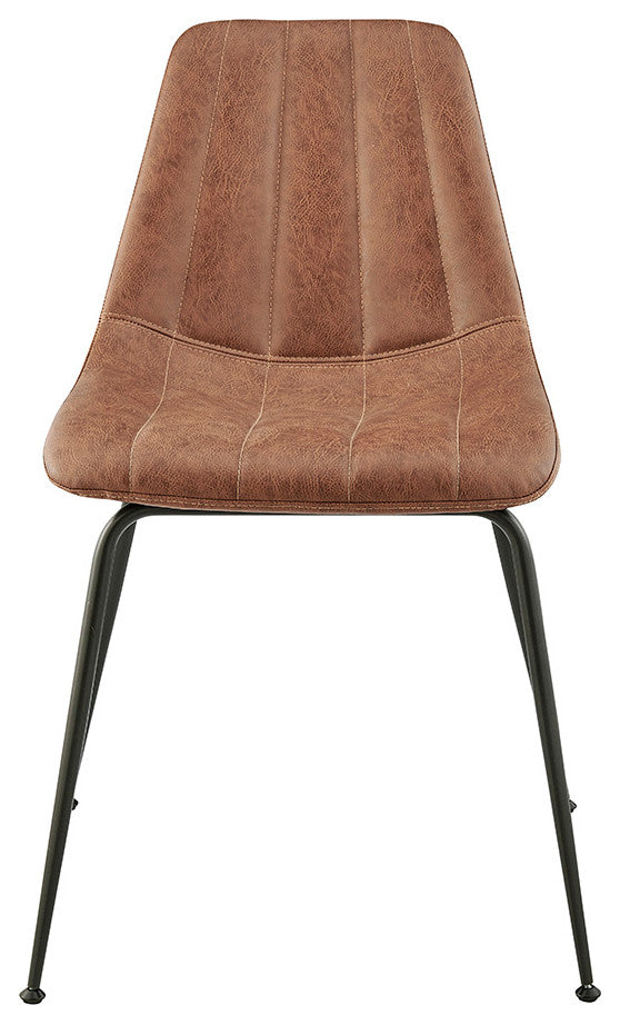 Robert PU Counter Stool,, Set of 4, Umber Brown, Dining Side Chair, Faux Leather