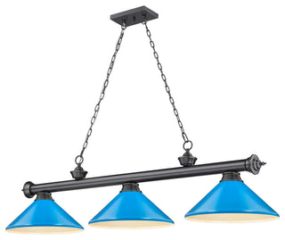 Zlite 2306-3BP-MEB 3-Light Billiard, Electric Blue