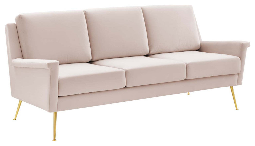 Chesapeake Performance Velvet Sofa-Gold Pink