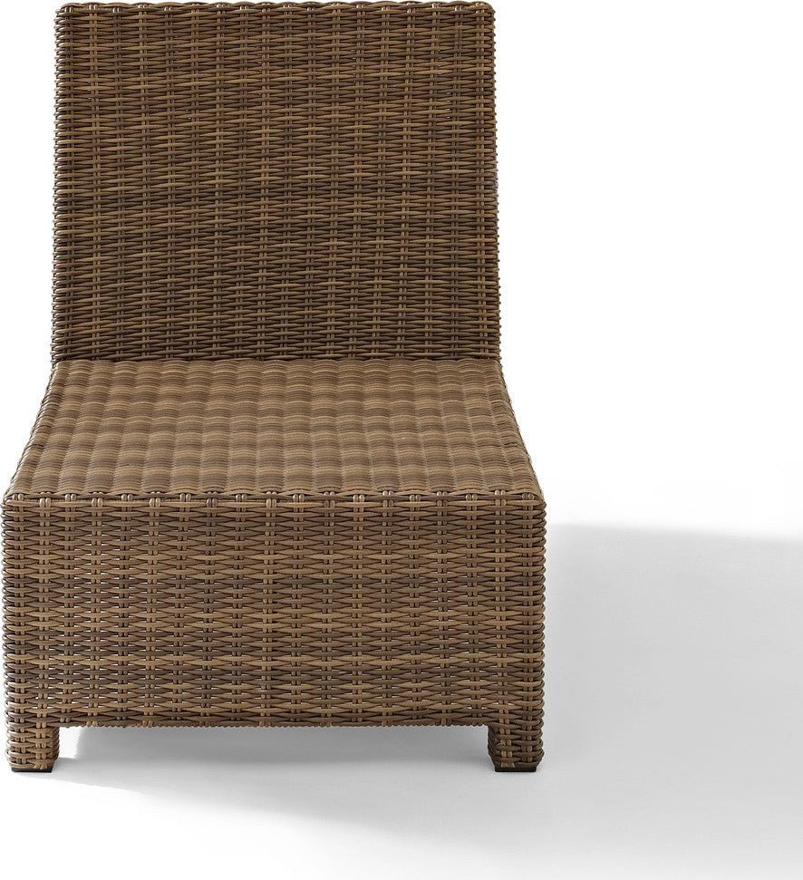 Bradenton Outdoor Wicker Sectional Center Chair With Sangria Cushions
