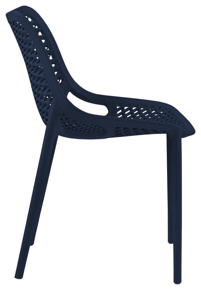 Mykonos Outdoor Patio Dining Chair (Set of 4), Navy, Armless
